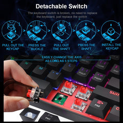 Mini Mechanical Gaming Wired Keyboard